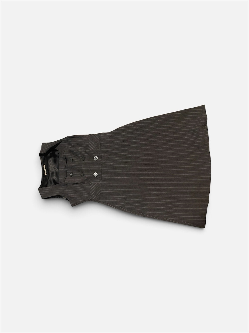Office siren Pinstripe Sleeveless Dress - Black